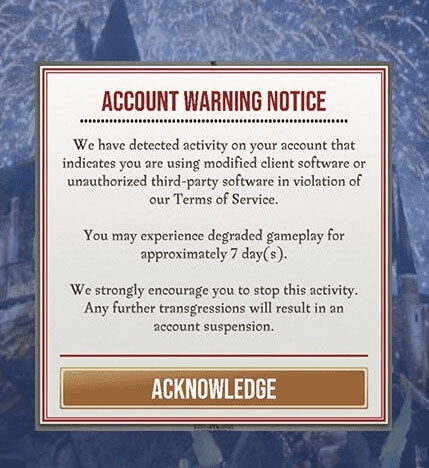 account warning notice