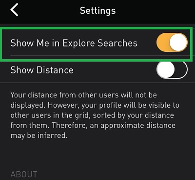 Grindr Disable Show in Explore Search