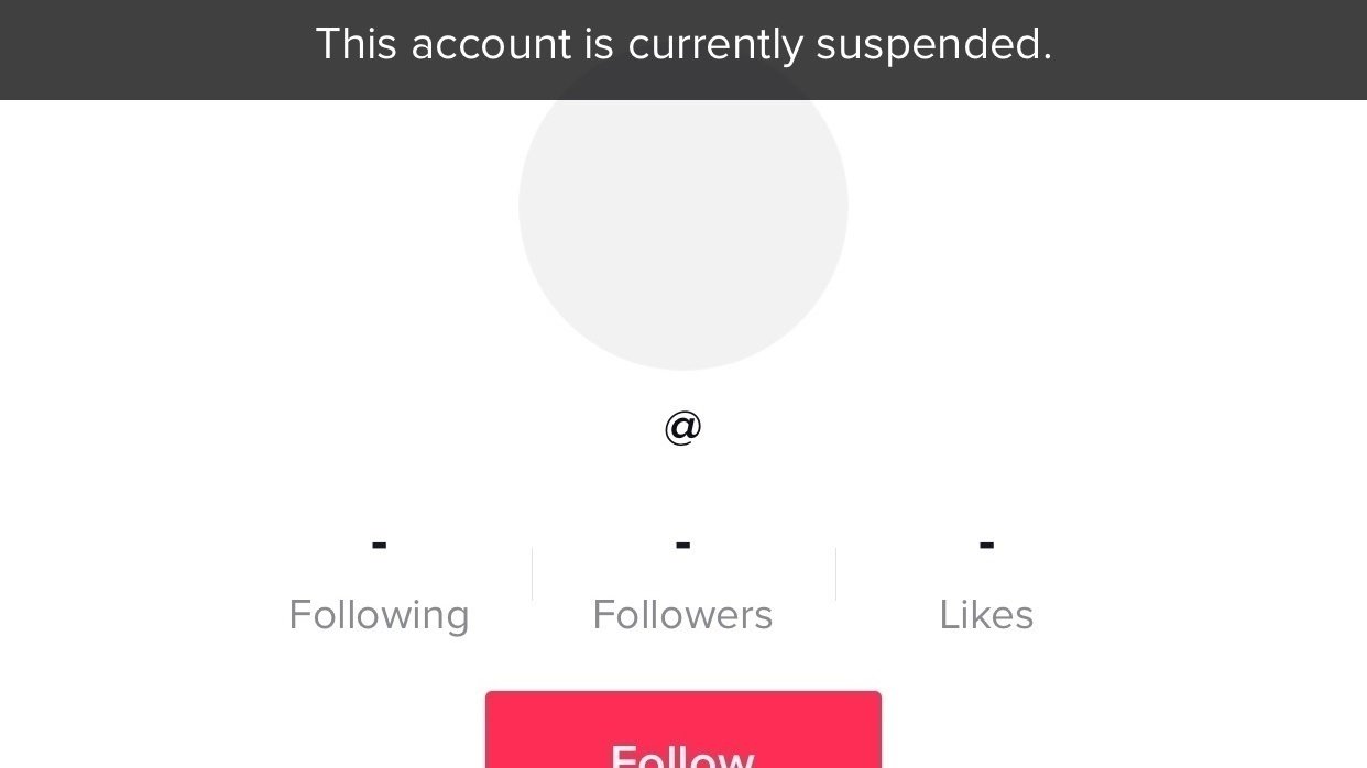 tiktok account suspended