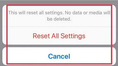 resetting device settings in iPhone