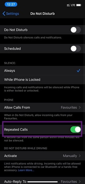turn repeated calls off