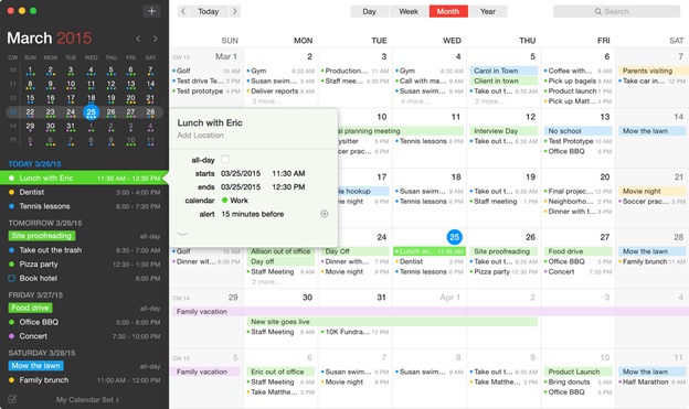 Fantastical 2 calendar app