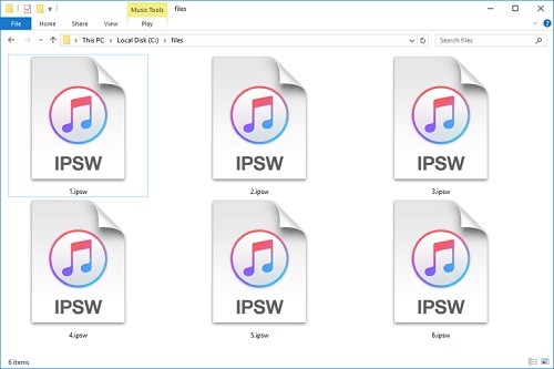 load ipsw on itunes