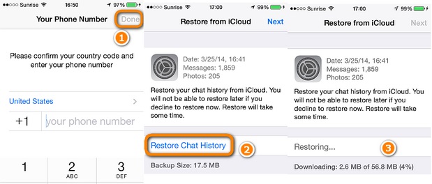 iPhone Recover WhatsApp Backup