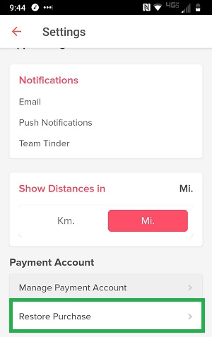 restore tinder subscription