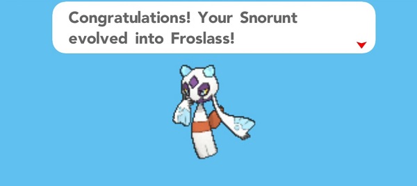 snorunt evolved into froslass