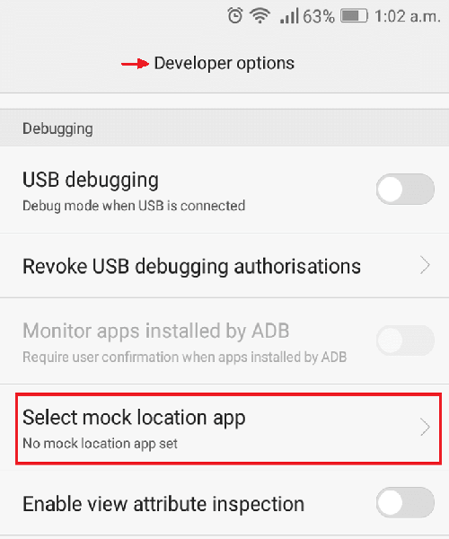 mock location on Samsung and motto
