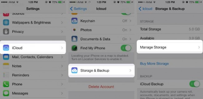 restore icloud from backup without reset
