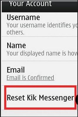 reset Kik Messenger