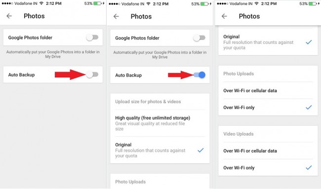backup iPhone photos with Google Drive