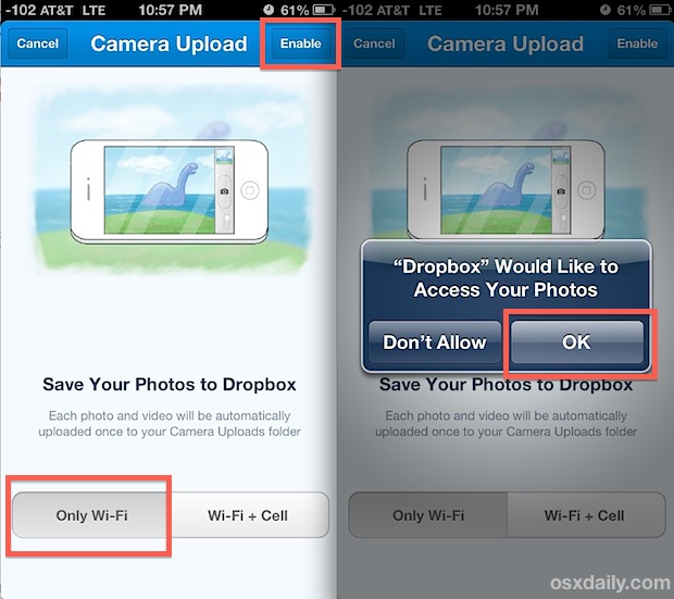 how to backup photos on iPhone with Dropbox
