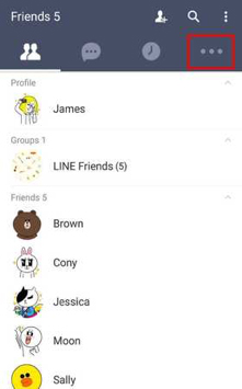 line app not working-click on “More” 
