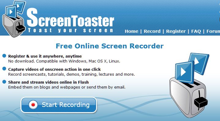 Online Screen Recorder - ScreenToaster