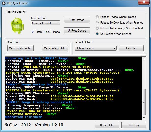 root htc one with htc quick root toolkit