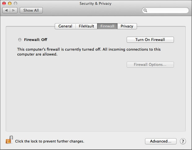 how to turn off Mac Firewall to fix airplay connection