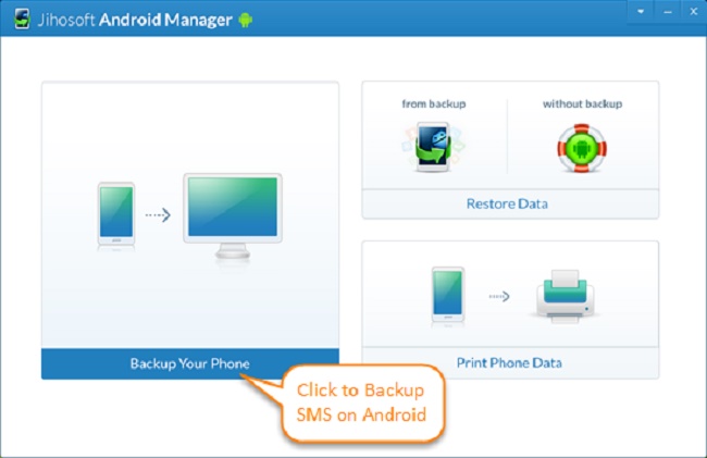 backup android sms - connect the phone
