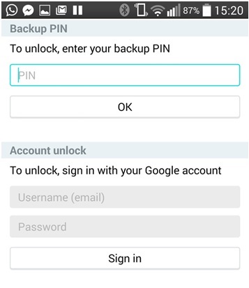 unlock lg phone - enter backup pin