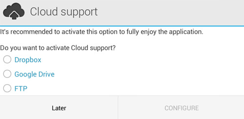 android full backup - configure cloud support