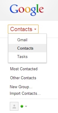 contacts in google account