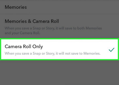 save snapchat to camera roll