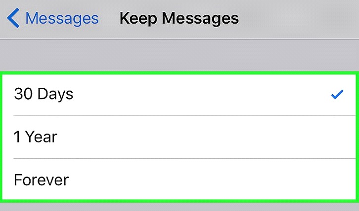 how to free up storage on iphone-message settings