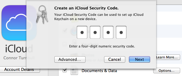 icloud security code