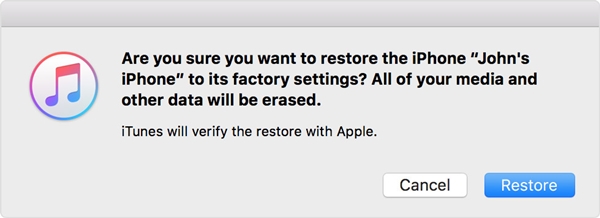 confirmation of restore