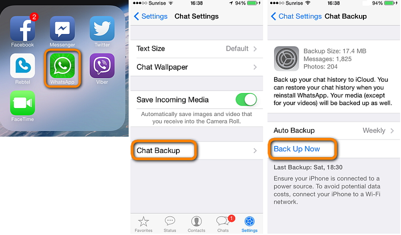 whatsapp way to backup whatsapp