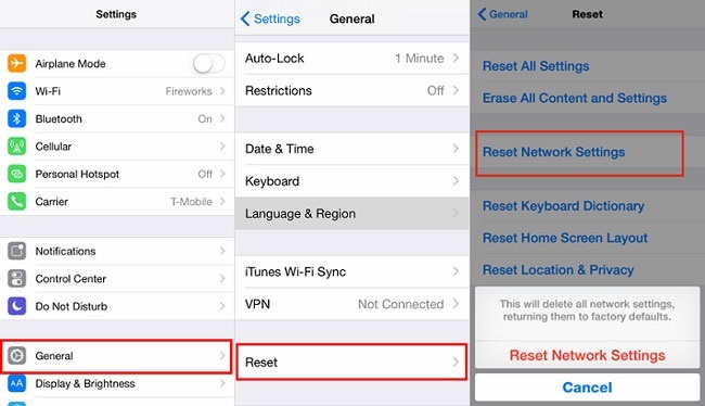 reset network to fix iphone bluetooth issues
