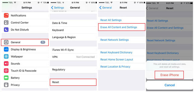 reset iphone to fix iphone won't sync