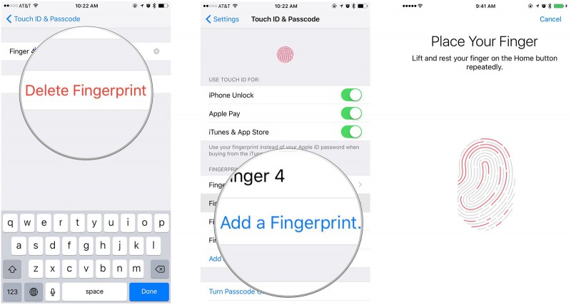 touch id failed-add a fingerprint