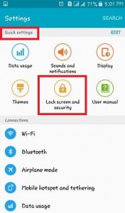setup android pattern lock screen-access Lock Screen and Security