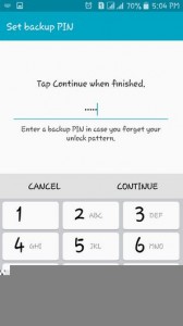 setup android pattern lock screen-provide a security pin