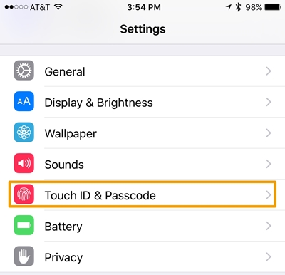 iphone lock screen with notifications-touch id and passcode