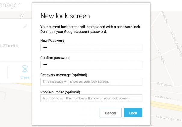 get into a locked phone-provide the new password