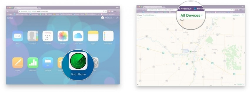 track a cell phone-use Apple’s iCloud