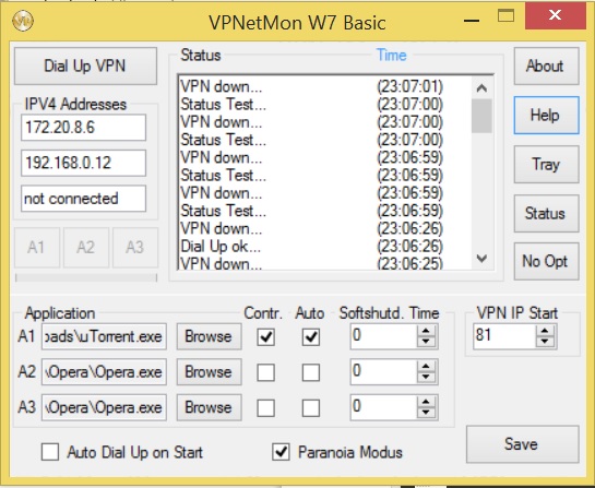 VPNetMon - vpn monitoring software