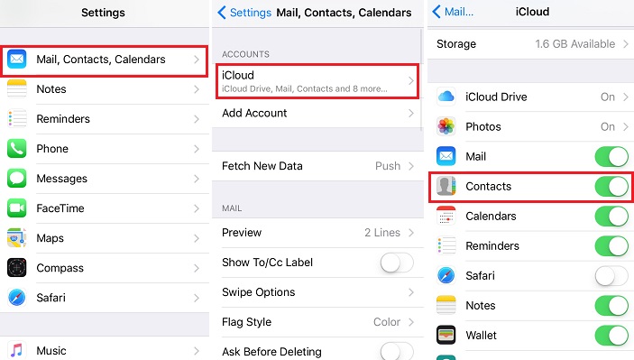import gmail contacts to iphone using icloud