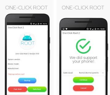main screen of One Click Root