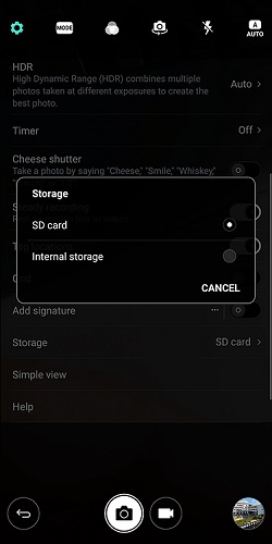 set sd card as default storage location
