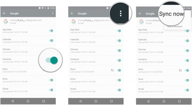 sync contacts to gmail on samsung phone