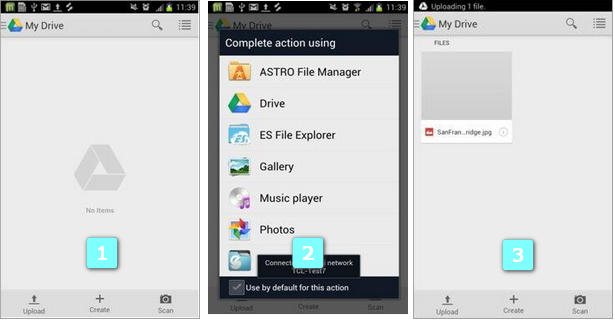 wifi file transfer android to google drive