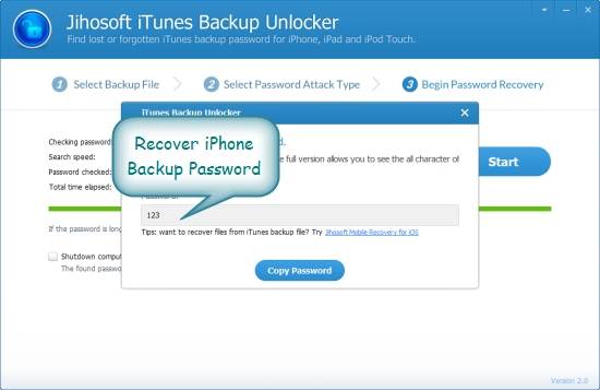iTunes Backup Password - three decryption method