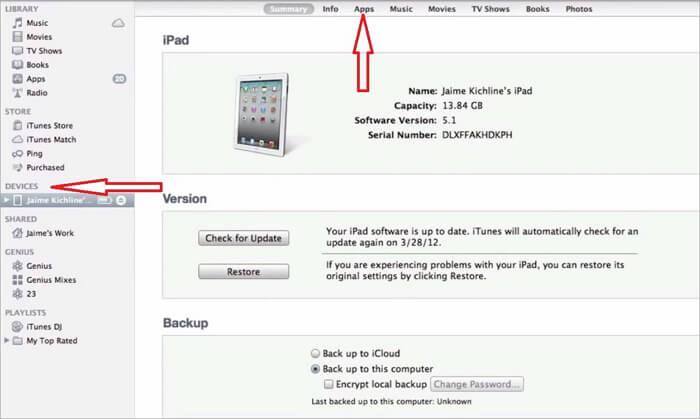 itunes file sharing-device
