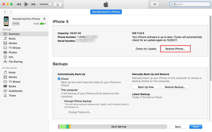 iphone stuck in recovery mode: restore with itunes