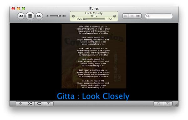 iTunes Plugins-itunes lyrics display
