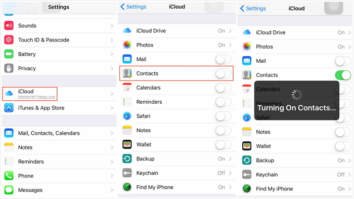 transfer contacts to iphone from icloud backup