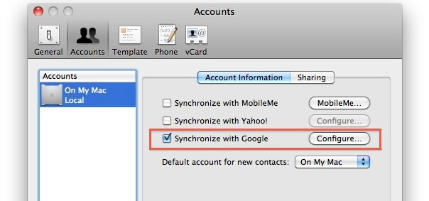 sync android with mac for contacts