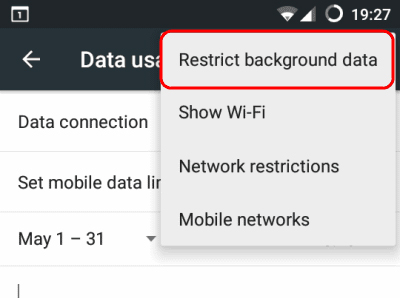 import contacts from gmail to android-choose ‘Restrict background data’
