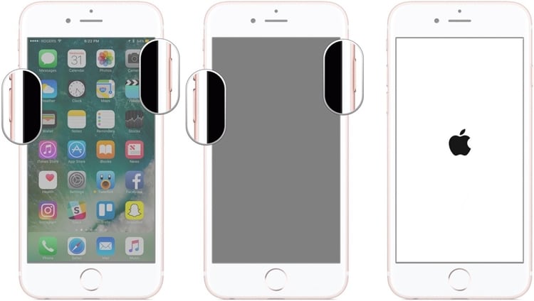iphone stuck on apple logo ios-12-Force restart iPhone 7
